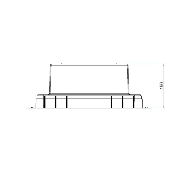 Produktbild UBD 260 283  -  Kunststoff-Einbaubox, schwarz, inkl. Styroporklotz im Inneren, oben: 270x270mm, unten: 420x420mm, H: 150mm