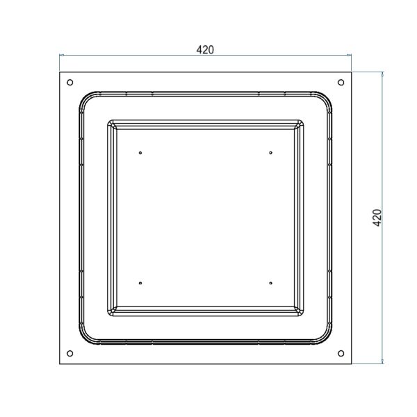 Produktbild UBD 260 283  -  Kunststoff-Einbaubox, schwarz, inkl. Styroporklotz im Inneren, oben: 270x270mm, unten: 420x420mm, H: 150mm