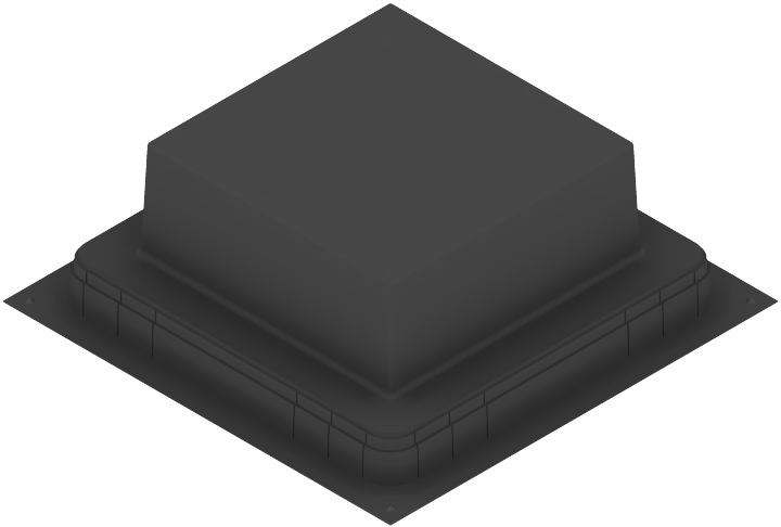 Produktbild UBD 260 283 - Kunststoff-Einbaubox, schwarz, inkl. Styroporklotz im Inneren, oben: 270x270mm, unten: 420x420mm, H: 150mm