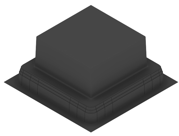 UBD 260 284  -  Kunststoff-Einbaubox, schwarz, inkl. Styroporklotz im Inneren, oben: 270x270mm, unten: 420x420mm, H: 192mm