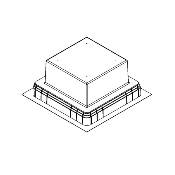 Produktbild UBD 260 284  -  Kunststoff-Einbaubox, schwarz, inkl. Styroporklotz im Inneren, oben: 270x270mm, unten: 420x420mm, H: 192mm