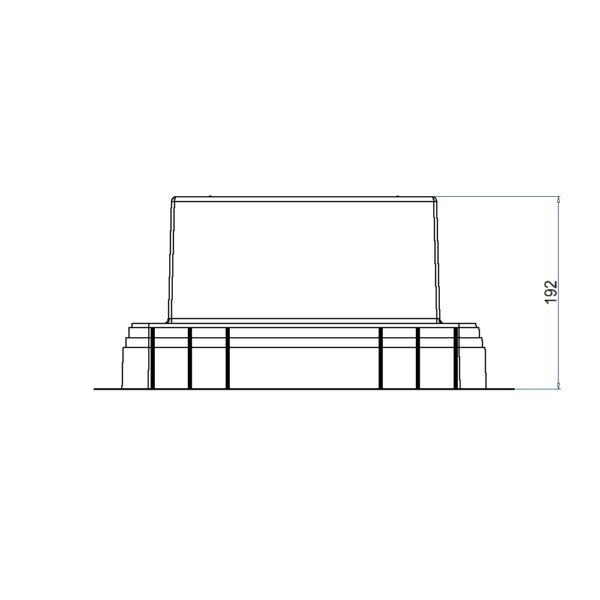Produktbild UBD 260 284  -  Kunststoff-Einbaubox, schwarz, inkl. Styroporklotz im Inneren, oben: 270x270mm, unten: 420x420mm, H: 192mm