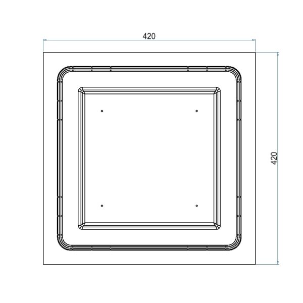 Produktbild UBD 260 284  -  Kunststoff-Einbaubox, schwarz, inkl. Styroporklotz im Inneren, oben: 270x270mm, unten: 420x420mm, H: 192mm