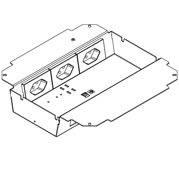 Produktbild UBD 261 267  -  Steckdoseneinsatz horizontal für 2x3 FLF inkl. 3x 1xT13, weiss
