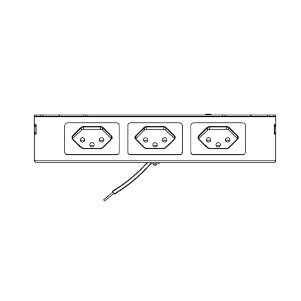 Produktbild UBD 261 268  -  Steckdoseneinsatz horizontal für  2x3 FLF, inkl. 2xT13 weiss und 1xT13 schwarz