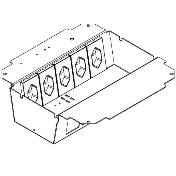 Produktbild UBD 261 271  -  Steckdoseneinsatz vertikal für 2x5 FLF inkl. 5x 1xT13, weiss
