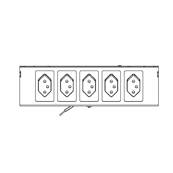 Produktbild UBD 261 271  -  Steckdoseneinsatz vertikal für 2x5 FLF inkl. 5x 1xT13, weiss