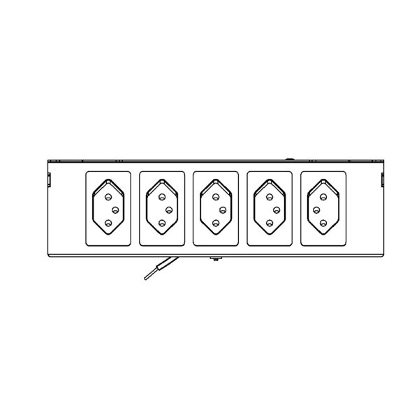 Produktbild UBD 261 272  -  Steckdoseneinsatz vertikal für 2x5 FLF inkl. 4x 1xT13, weiss, und 1xT13, schwarz