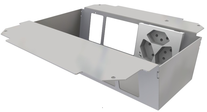 Produktbild UBD 261 274  -  Steckdoseneinsatz vertikal für 2x5 FLF, leer, mit 1x 3xT13/s, weiss