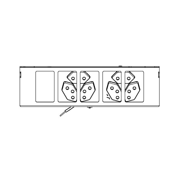 Produktbild UBD 261 276  -  Steckdoseneinsatz vertikal für 2x5 FLF inkl. 1x 3xT13, weiss, und 1x 3xT13/s, weiss