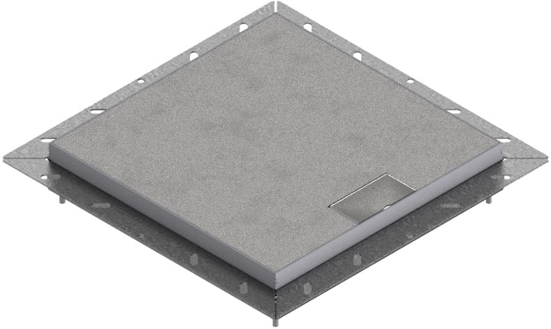 Produktbild UBDK 320 001  -  Unterflur-Bodendose UBDK 320 inkl. belegtem Deckel aus Chromstahl, geschliffen, und 1 Schnurauslass