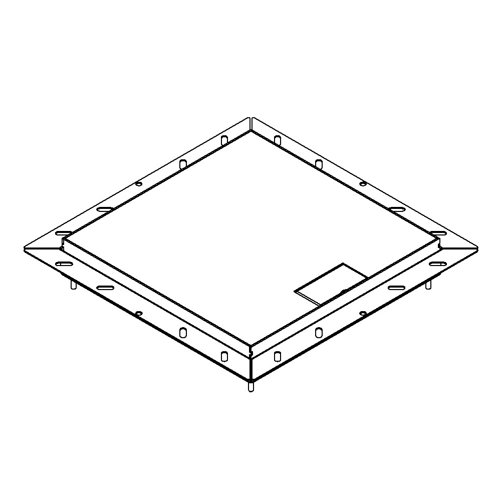 Produktbild UBDK 320 001 - Unterflur-Bodendose UBDK 320 inkl. belegtem Deckel aus Chromstahl, geschliffen, und 1 Schnurauslass