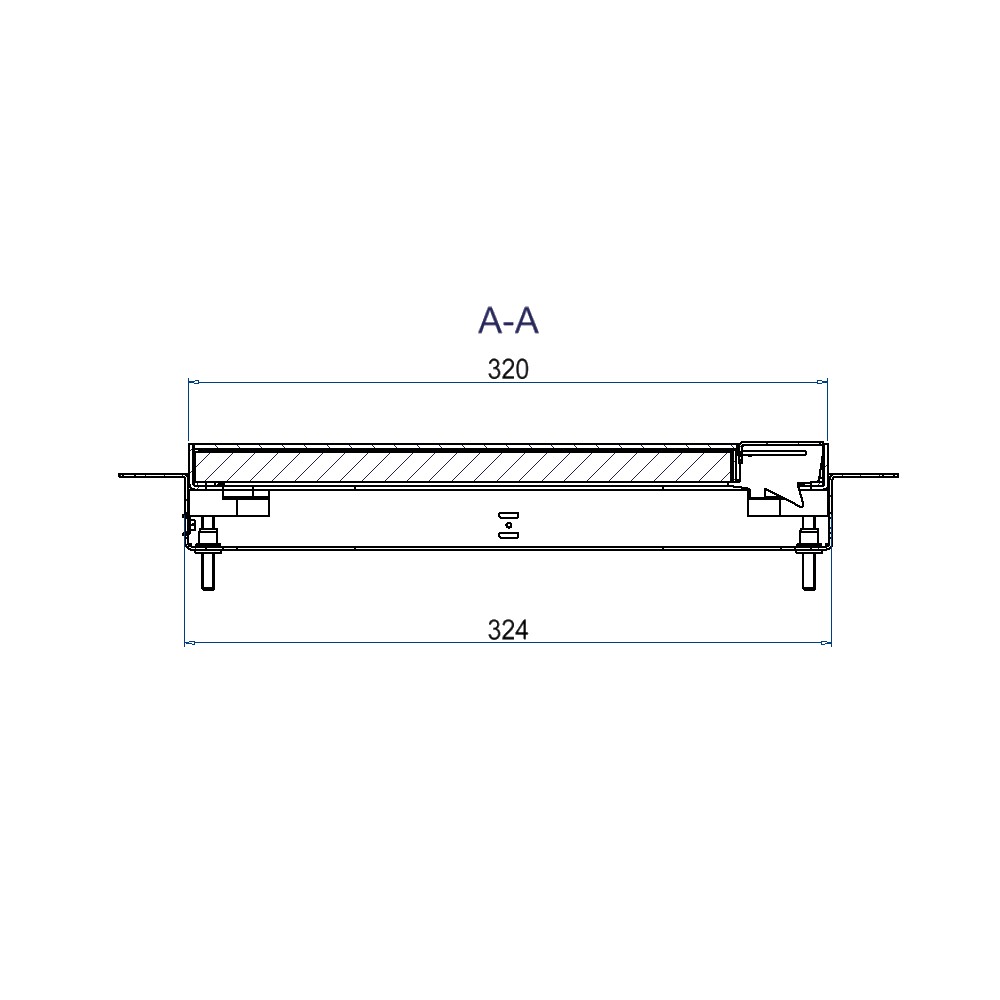 Produktbild UBDK 320 001 - Unterflur-Bodendose UBDK 320 inkl. belegtem Deckel aus Chromstahl, geschliffen, und 1 Schnurauslass