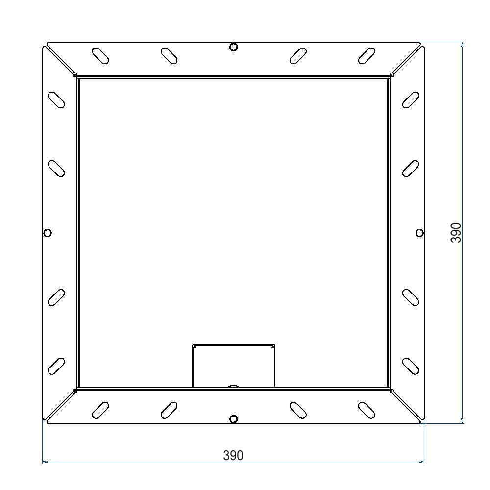 Produktbild UBDK 320 001 - Unterflur-Bodendose UBDK 320 inkl. belegtem Deckel aus Chromstahl, geschliffen, und 1 Schnurauslass