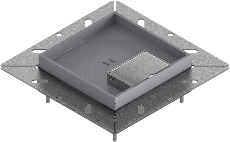 Produktbild UBDK 130 151  -  Unterflur-Bodendose UBDK 130 inkl. Deckel mit 15mm Vertiefung und 1 Schnurauslass