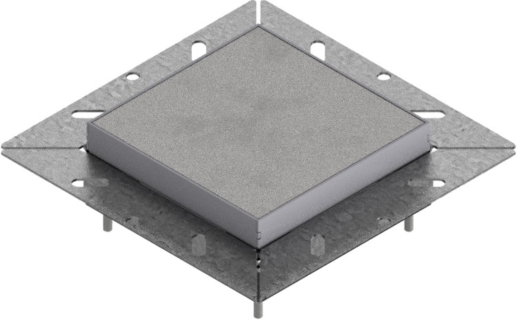 Produktbild UBDK 130 000  -  Unterflur-Bodendose UBDK 130 inkl. belegtem Blinddeckel aus Chromstahl, geschliffen