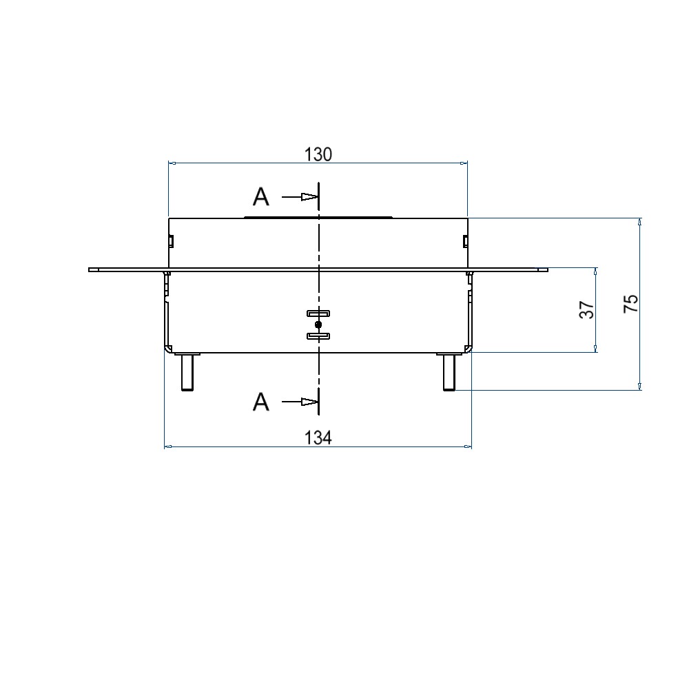 Produktbild UBDK 130 203 - Unterflur-Bodendose UBDK 130 inkl. Deckel mit Kante, 20mm Vertiefung und 1 Bürstenauslass