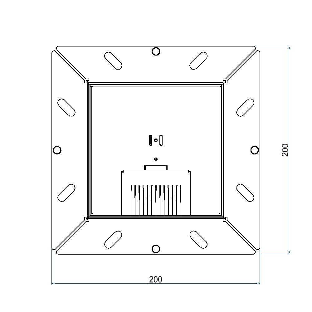 Produktbild UBDK 130 203 - Unterflur-Bodendose UBDK 130 inkl. Deckel mit Kante, 20mm Vertiefung und 1 Bürstenauslass