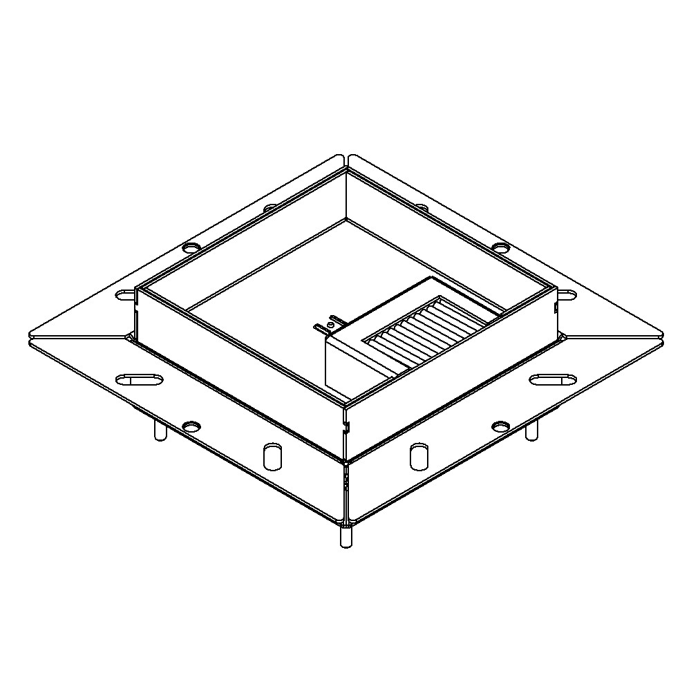 Produktbild UBDK 130 253 - Unterflur-Bodendose UBDK 130 inkl. Deckel mit Kante, 25mm Vertiefung und 1 Bürstenauslass
