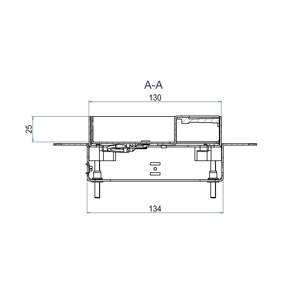 Produktbild UBDK 130 253 - Unterflur-Bodendose UBDK 130 inkl. Deckel mit Kante, 25mm Vertiefung und 1 Bürstenauslass