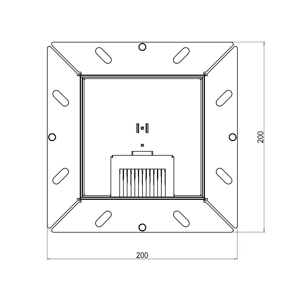 Produktbild UBDK 130 253 - Unterflur-Bodendose UBDK 130 inkl. Deckel mit Kante, 25mm Vertiefung und 1 Bürstenauslass