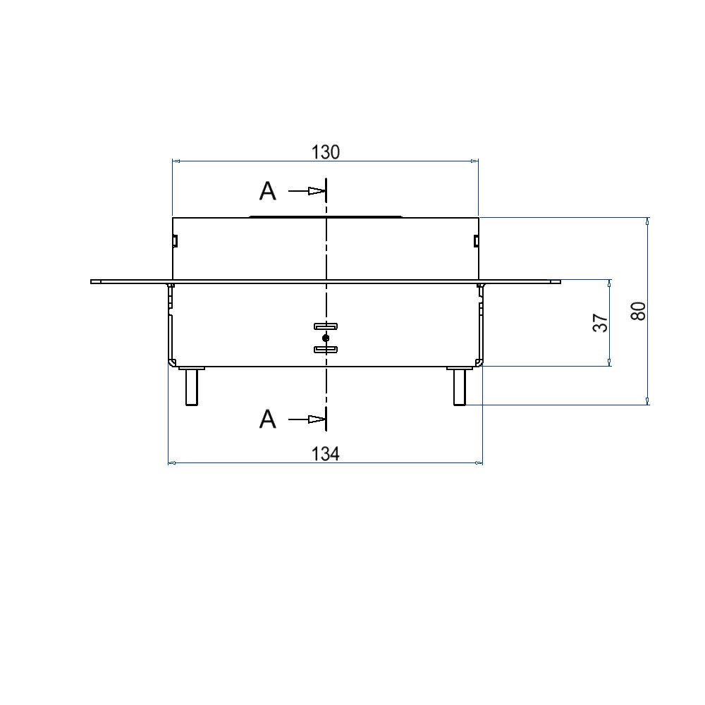 Produktbild UBDK 130 253 - Unterflur-Bodendose UBDK 130 inkl. Deckel mit Kante, 25mm Vertiefung und 1 Bürstenauslass