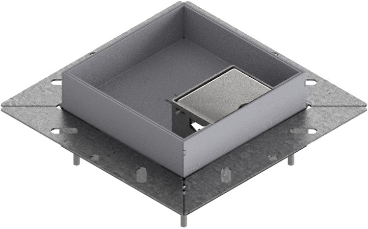 Produktbild UBDK 130 301  -  Unterflur-Bodendose UBDK 130 inkl. Deckel mit Kante, 30mm Vertiefung und 1 Schnurauslass