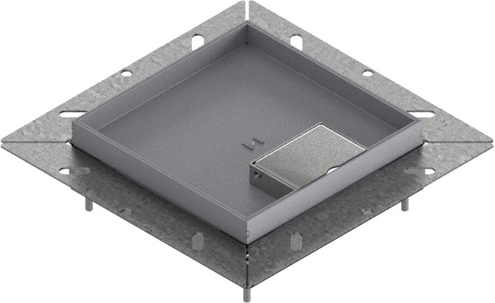 Produktbild UBDK 160 151  -  Unterflur-Bodendose UBDK 160 inkl. Deckel mit Kante, 15mm Vertiefung und 1 Schnurauslass