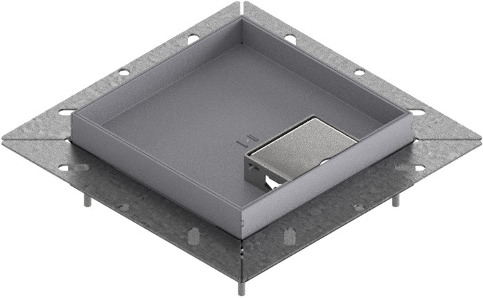 Produktbild UBDK 160 201  -  Unterflur-Bodendose UBDK 160 aus inkl. Deckel mit Kante, 20mm Vertiefung und 1 Schnurauslass