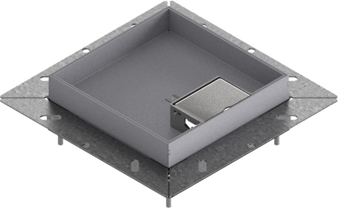 Produktbild UBDK 160 251  -  Unterflur-Bodendose UBDK 160 inkl. Deckel mit Kante, 25mm Vertiefung und 1 Schnurauslass