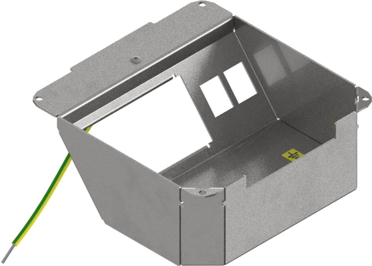 Produktbild UBDK 160 117 - Steckdoseneinsatz mit 2x 45x45- und 2x Keystone-Ausschnitten