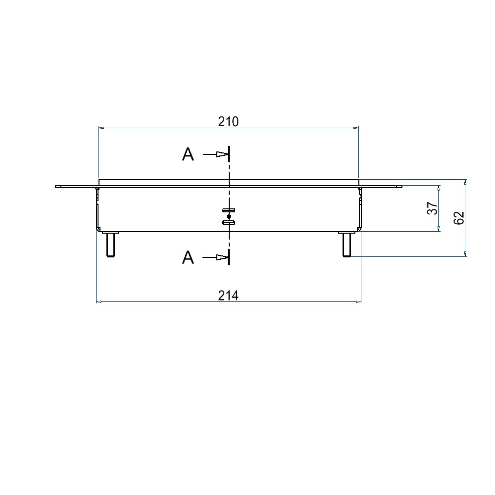 Produktbild UBDK 210 051 - Unterflur-Bodendose UBDK 210 inkl. Deckel, flach (SVZ) ohne Kante, mit 5mm Vertiefung und 1 Schnurauslass