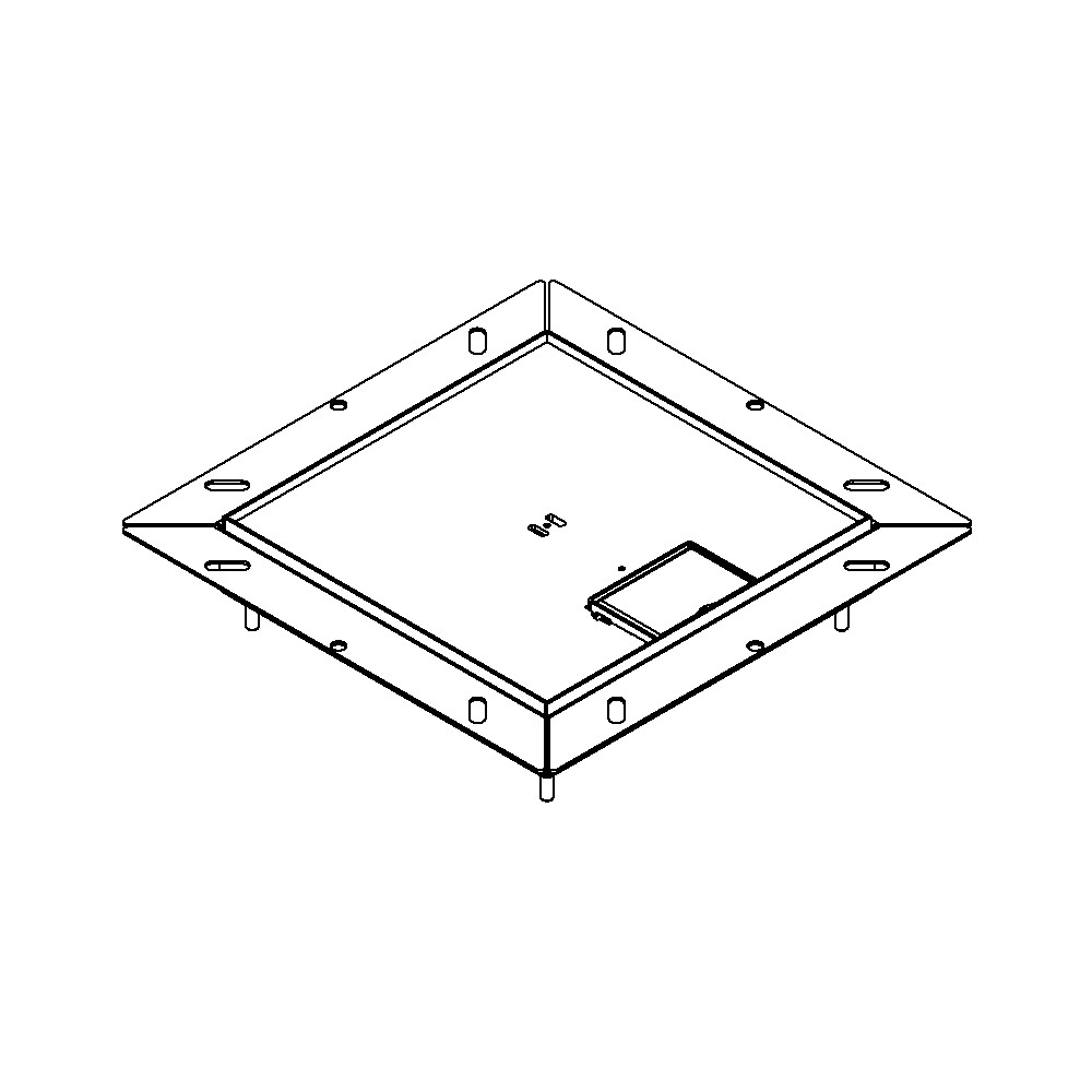 Produktbild UBDK 210 051 - Unterflur-Bodendose UBDK 210 inkl. Deckel, flach (SVZ) ohne Kante, mit 5mm Vertiefung und 1 Schnurauslass