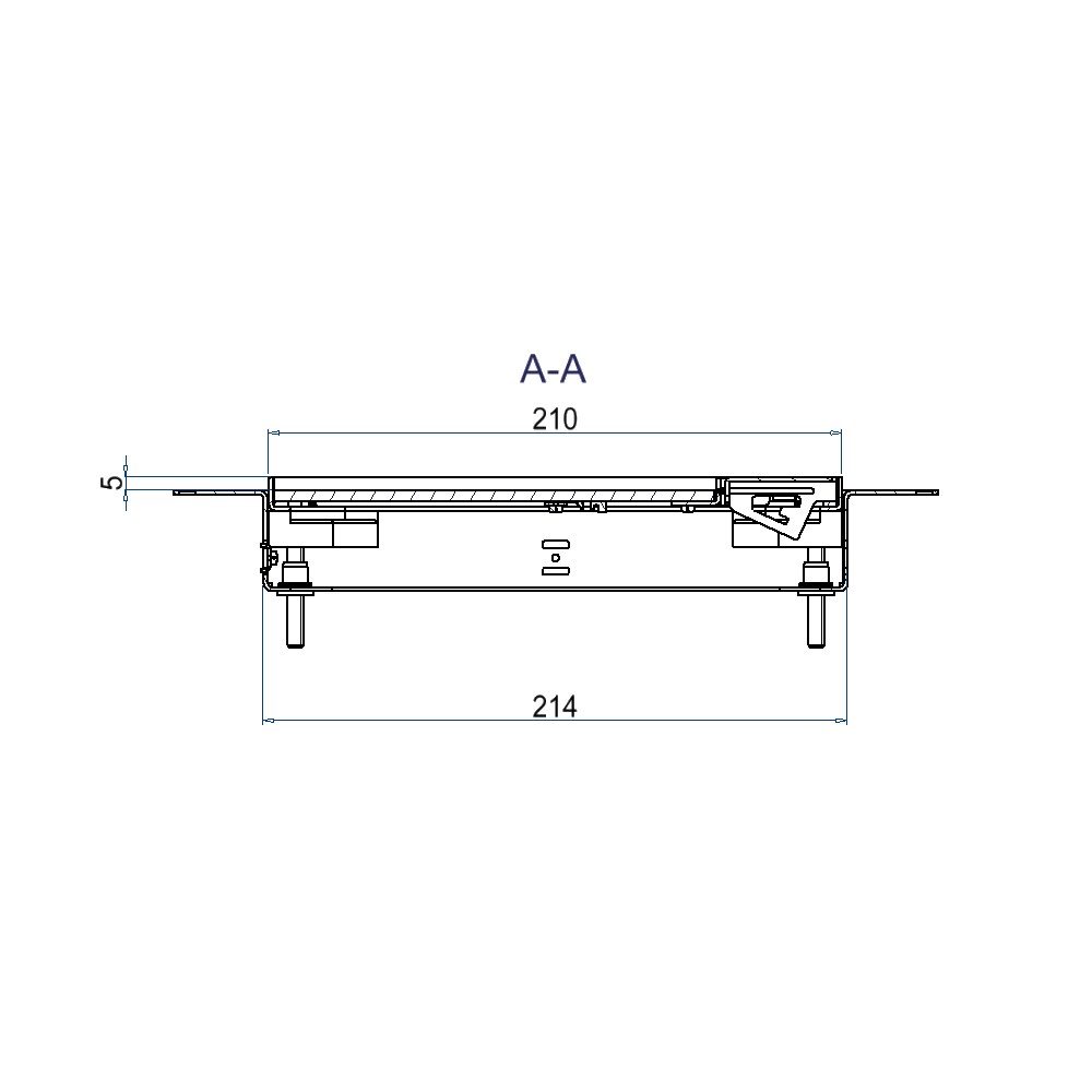 Produktbild UBDK 210 051 - Unterflur-Bodendose UBDK 210 inkl. Deckel, flach (SVZ) ohne Kante, mit 5mm Vertiefung und 1 Schnurauslass