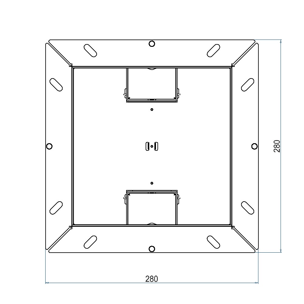 Produktbild UBDK 210 052 - Unterflur-Bodendose UBDK 210 inkl. Deckel, flach (SVZ) ohne Kante, mit 5mm Vertiefung und 2 Schnurauslässen