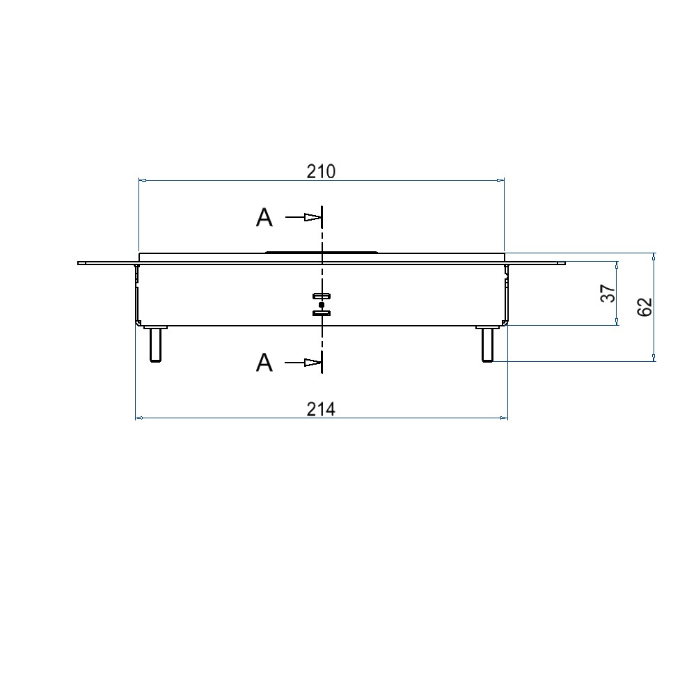 Produktbild UBDK 210 054 - Unterflur-Bodendose UBDK 210 inkl. Deckel, flach (SVZ) ohne Kante, mit 5mm Vertiefung und 2 Bürstenauslässen