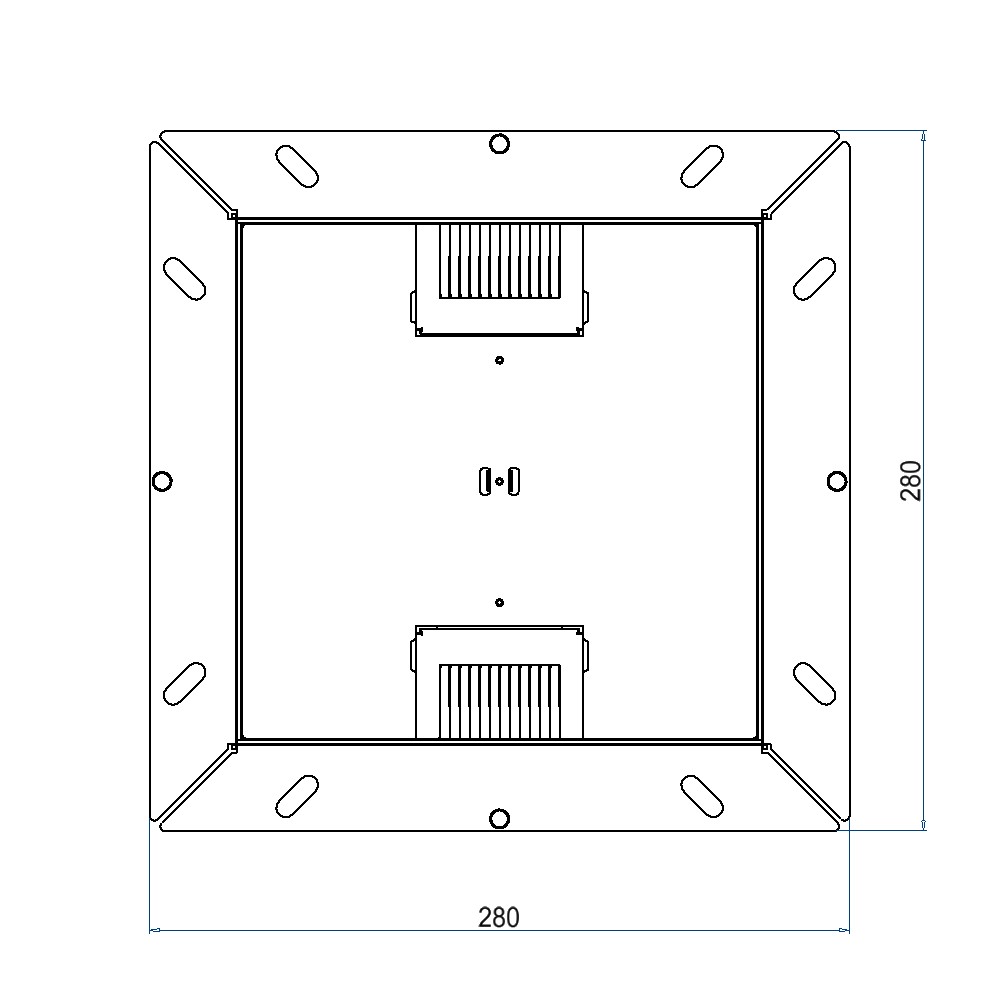 Produktbild UBDK 210 054 - Unterflur-Bodendose UBDK 210 inkl. Deckel, flach (SVZ) ohne Kante, mit 5mm Vertiefung und 2 Bürstenauslässen