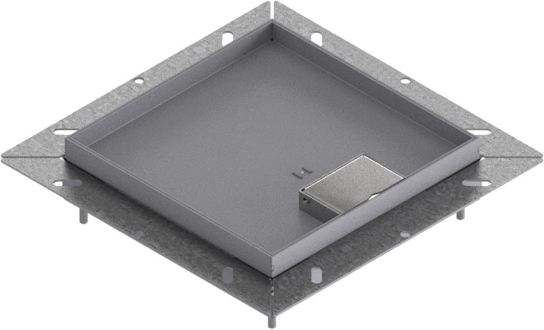 Produktbild UBDK 210 151  -  Unterflur-Bodendose UBDK 210 inkl. Deckel mit Kante, 15mm Vertiefung und 1 Schnurauslass