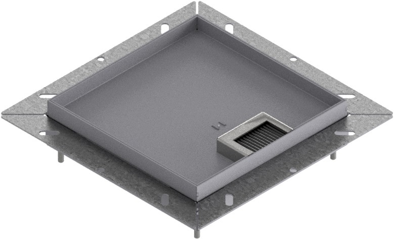 Produktbild UBDK 210 153  -  Unterflur-Bodendose UBDK 210 inkl. Deckel mit Kante, 15mm Vertiefung und 1 Bürstenauslass