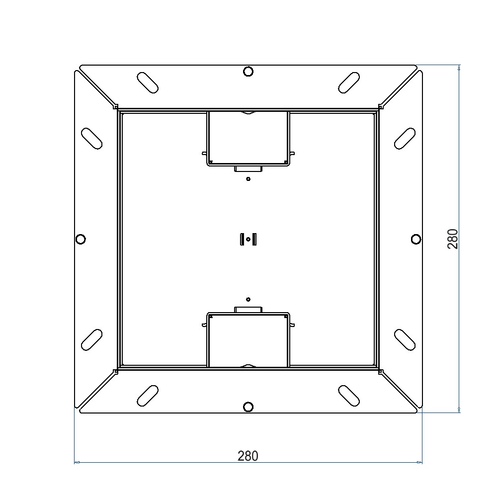 Produktbild UBDK 210 152 - Unterflur-Bodendose UBDK 210 inkl. Deckel mit Kante, 15mm Vertiefung und 2 Schnurauslässen