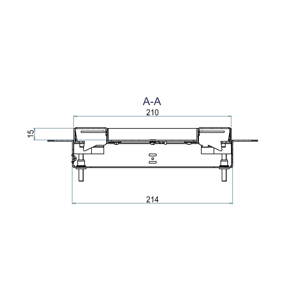 Produktbild UBDK 210 152 - Unterflur-Bodendose UBDK 210 inkl. Deckel mit Kante, 15mm Vertiefung und 2 Schnurauslässen