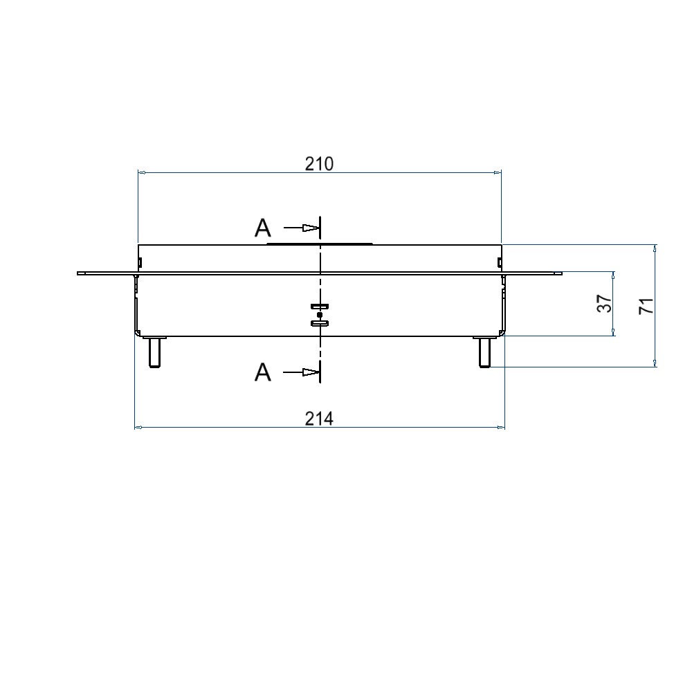 Produktbild UBDK 210 152 - Unterflur-Bodendose UBDK 210 inkl. Deckel mit Kante, 15mm Vertiefung und 2 Schnurauslässen