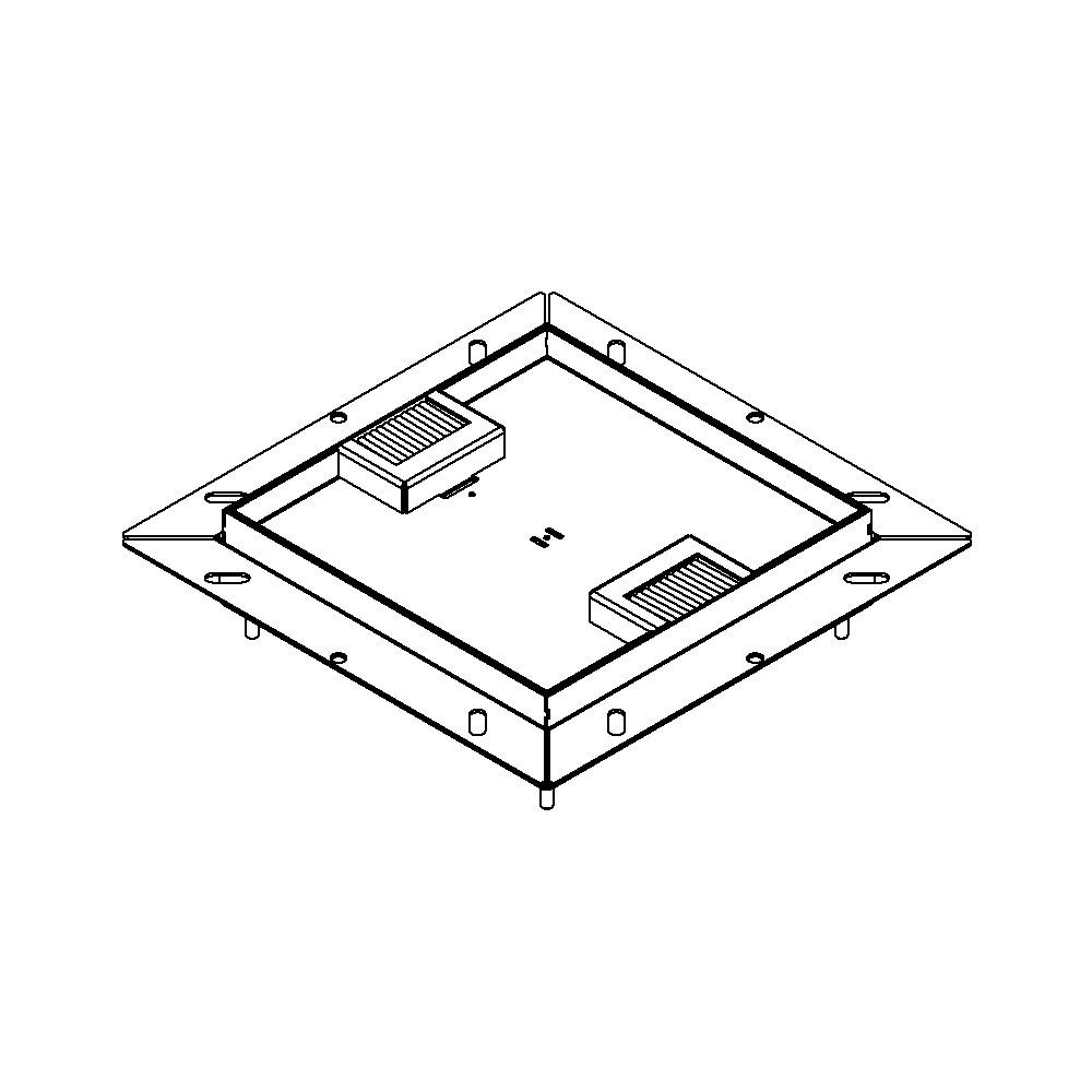 Produktbild UBDK 210 154 - Unterflur-Bodendose UBDK 210 inkl. Deckel mit Kante, 15mm Vertiefung und 2 Bürstenauslässen