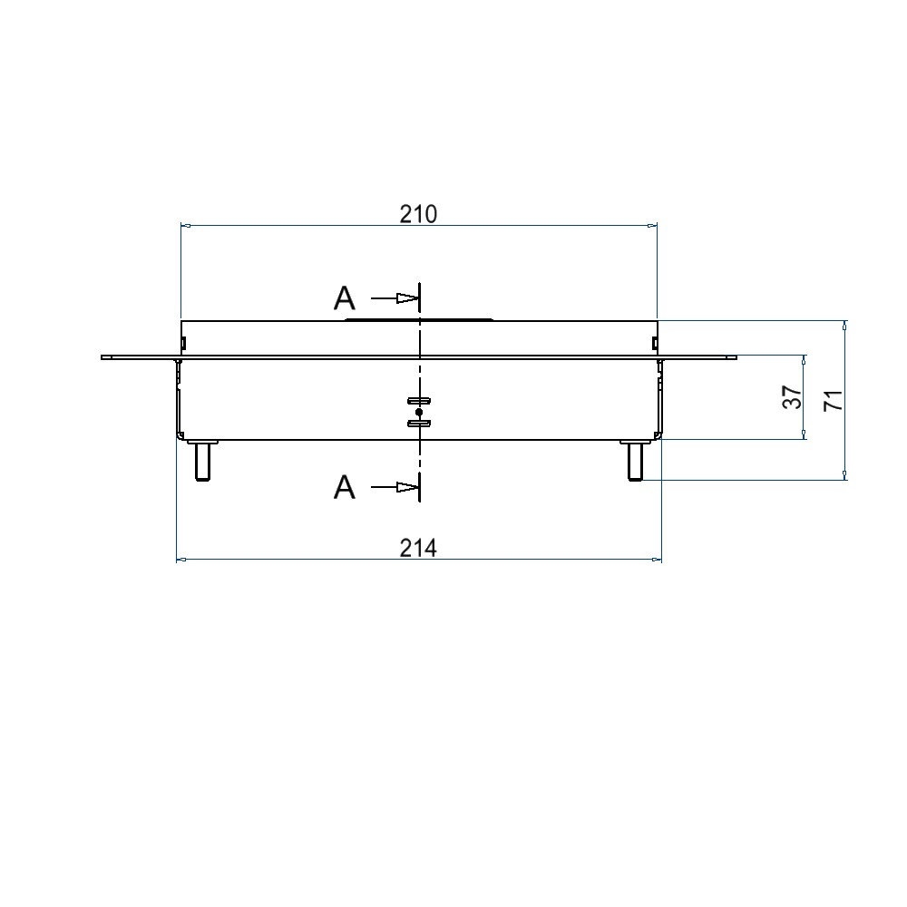 Produktbild UBDK 210 154 - Unterflur-Bodendose UBDK 210 inkl. Deckel mit Kante, 15mm Vertiefung und 2 Bürstenauslässen