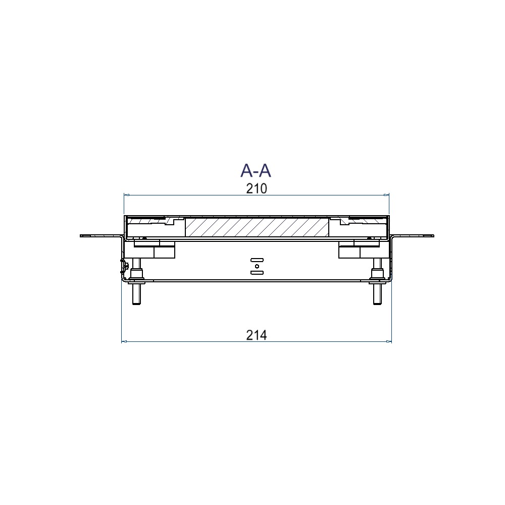Produktbild UBDK 210 004 - Unterflur-Bodendose UBDK 210 inkl. belegtem Deckel aus Chromstahl, geschliffen, und 2 Bürstenauslässe