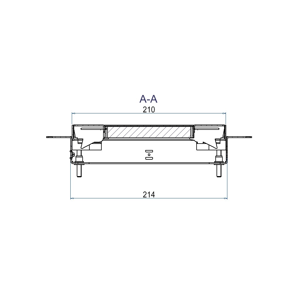 Produktbild UBDK 210 002 - Unterflur-Bodendose UBDK 210 inkl. belegtem Deckel aus Chromstahl, geschliffen, und 2 Schnurauslässen