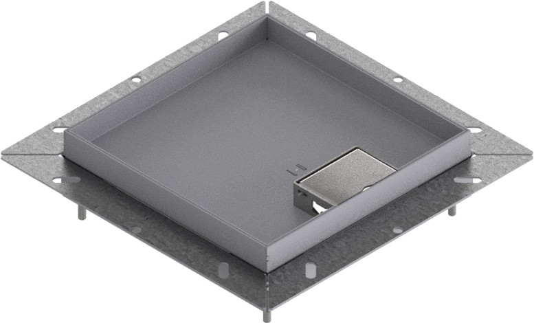 Produktbild UBDK 210 201  -  Unterflur-Bodendose UBDK 210 inkl. Deckel mit Kante, 20mm Vertiefung und 1 Schnurauslass