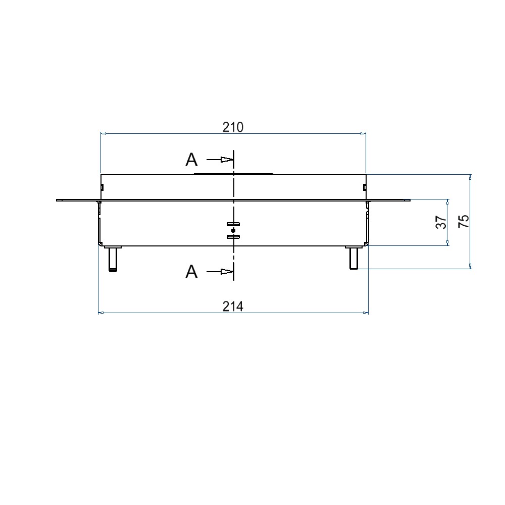 Produktbild UBDK 210 203 - Unterflur-Bodendose UBDK 210 inkl. Deckel mit Kante, 20mm Vertiefung und 1 Bürstenauslass
