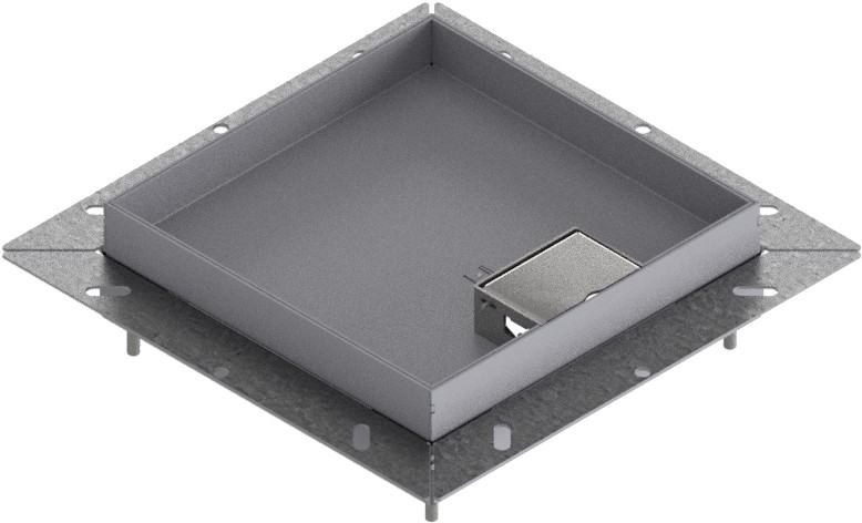 Produktbild UBDK 210 251  -  Unterflur-Bodendose UBDK 210 inkl. Deckel mit Kante, 25mm Vertiefung und 1 Schnurauslass