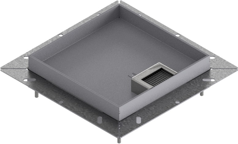 Produktbild UBDK 210 253  -  Unterflur-Bodendose UBDK 210 inkl. Deckel mit Kante, 25mm Vertiefung und 1 Bürstenauslass